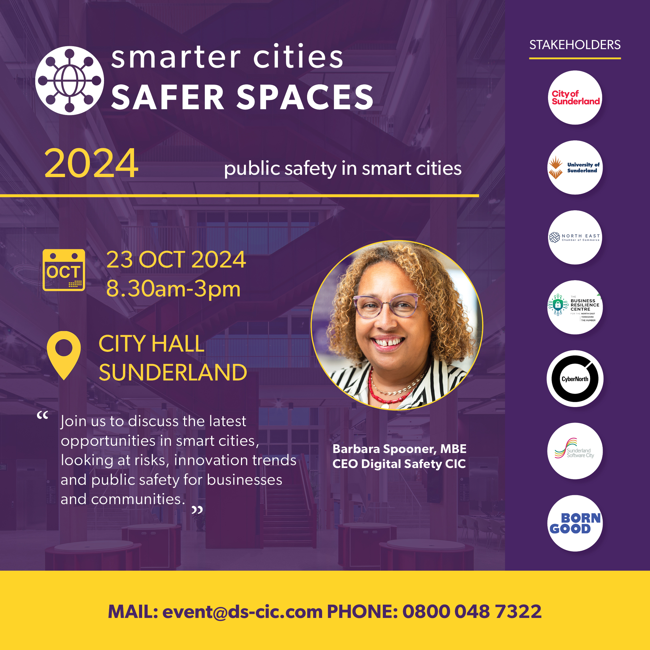 Smarter cities safer spaces graphic